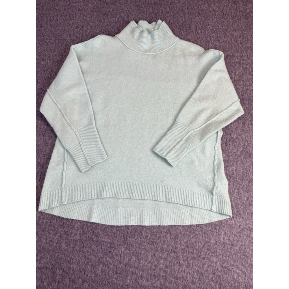 Free People Womens Teal Blue Long Sleeves‎ Stretchy Afterglow Mock Neck Top XS